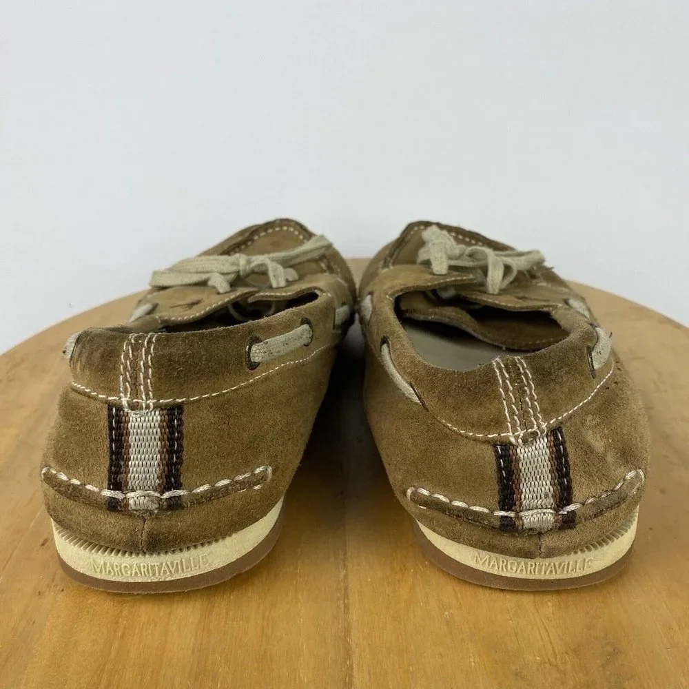 Margaritaville‎ Boat Deck Shoe Men's 9.5 Tan Leather Shoes South Shore Jimmy